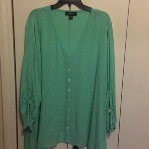 Plus Size 2X Karen Kane Mint Green Top